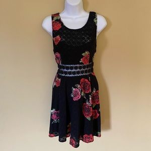 Free people daisy waist dress with rose print